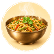 Jain-friendly noodles prepared without onion and garlic